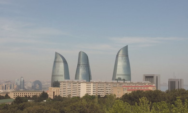 أبراج الشعلة، باكو، عمارة، أذربيجان illustration for أبراج الشعلة في باكو: ت